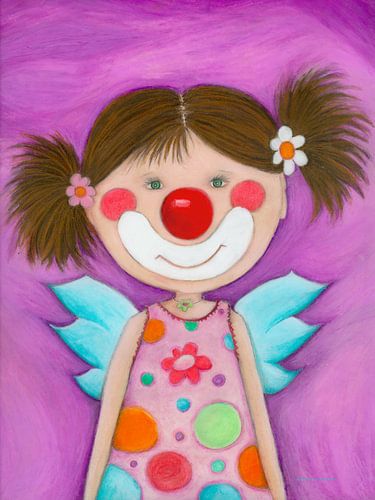 Clown Girl - Pink Purple by Sonja Mengkowski