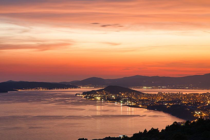 Sunset over Split by Dieter Fischer