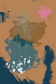 Modern abstract art. Shapes and lines in bright colors no. 8 by Dina Dankers