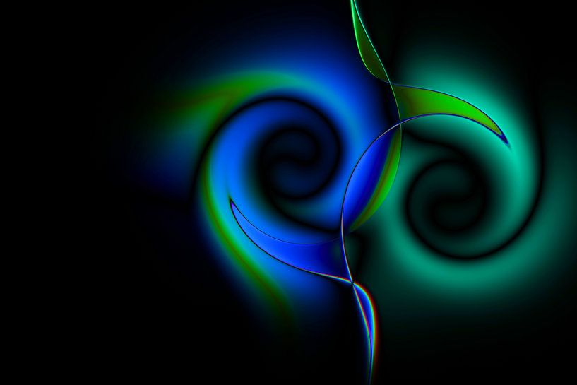 Spirale de verre bleue - verte par Claudia Gründler