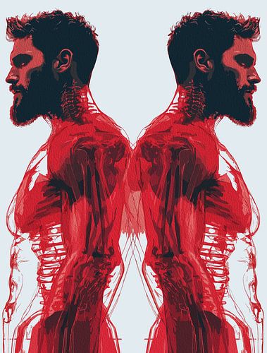 Rode Anatomie - Abstracte Menselijke Spierstudie