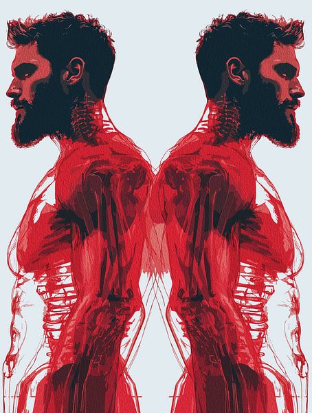Red Anatomy – Abstract Human Muscle Study by Ramy Salah Hefny