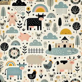 boerderij dieren van Little Swans Studio