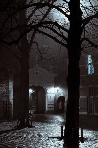 Binnenhof at night by Raoul Suermondt