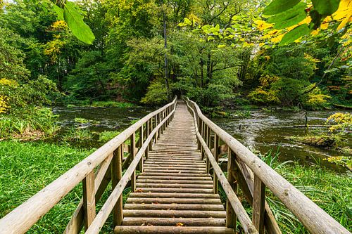 Landschap in de herfst in het Warnow-doorbraakdal bij Groß Görnow