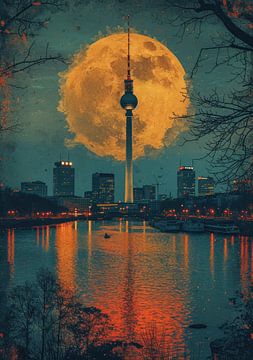 Berlijn Skyline Poster Print van Niklas Maximilian