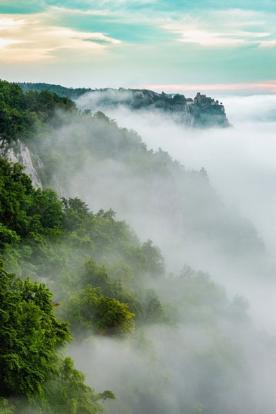 Mist in de Donauvallei van Michael Valjak