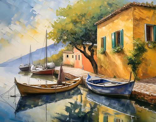 Italian landscape with boats
