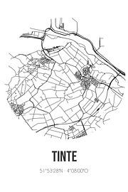 Tinte (Zuid-Holland) | Karte | Schwarz-Weiß von Ortsdrucke