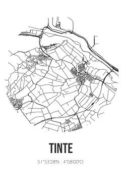 Tinte (Zuid-Holland) | Landkaart | Zwart-wit van Rezona