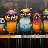 Art coloré avec des hiboux | Hiboux colorés sur Peintures accrocheuses