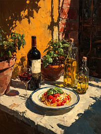 Italian Pasta und Rotwein von Erika Kaisersot