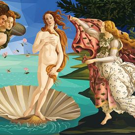"The Birth of Venus" (Low-Poly-Stil) von Low Profile