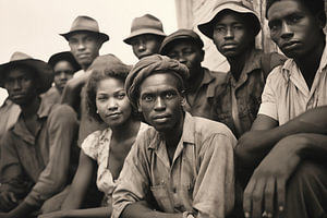 Ein Vintage-Schwarz-Weiß-Foto von Bürgern der Karibik