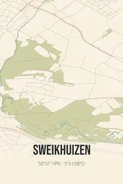 Vintage landkaart van Sweikhuizen (Limburg) van MijnStadsPoster