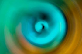 Round with light blue and dark yellow by Jolanda de Jong-Jansen