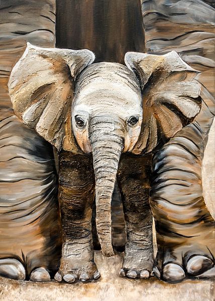 jonge Afrikaanse olifant von Angelique van den Berg