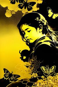La fille et les papillons sur ButterflyPix