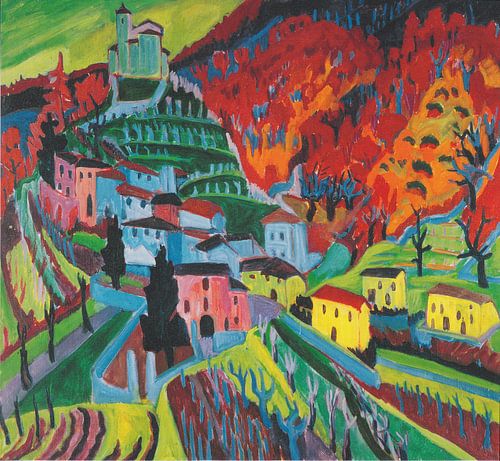 Hermann Scherer, Mendrisiotto met kerk van Obino, 1926