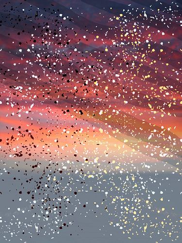 Magisch maanlandschap in warme kleuren