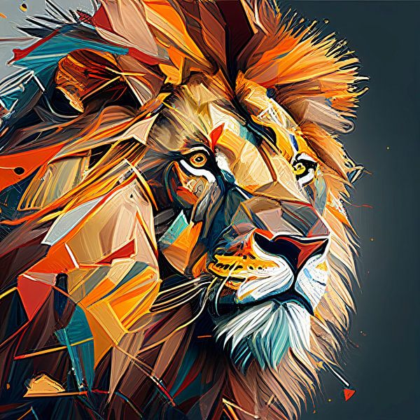 Portrait de lion numérique par Harvey Hicks