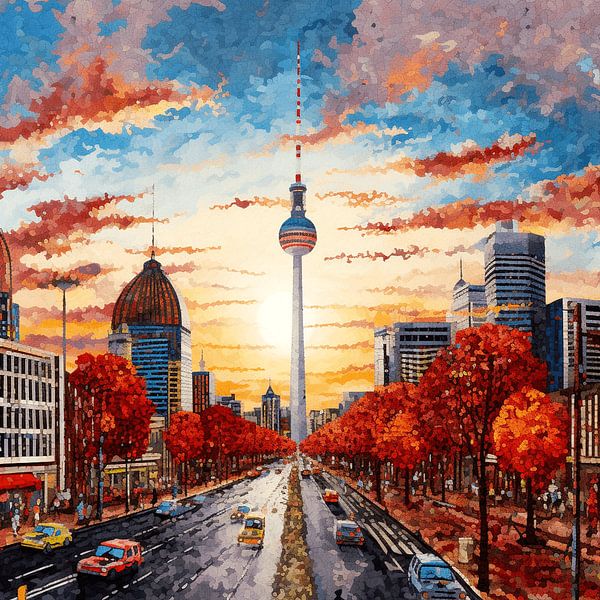 Broderie Tableau à l'aiguille Berlin Tour de télévision Gobelin par gm_designs