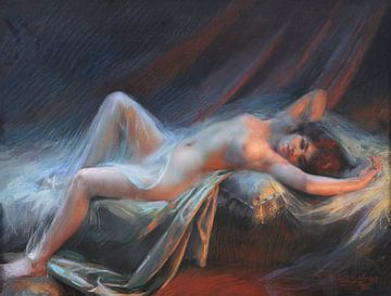 Lying naked, Delphin Enjolras (1857-1945) by Atelier Liesjes