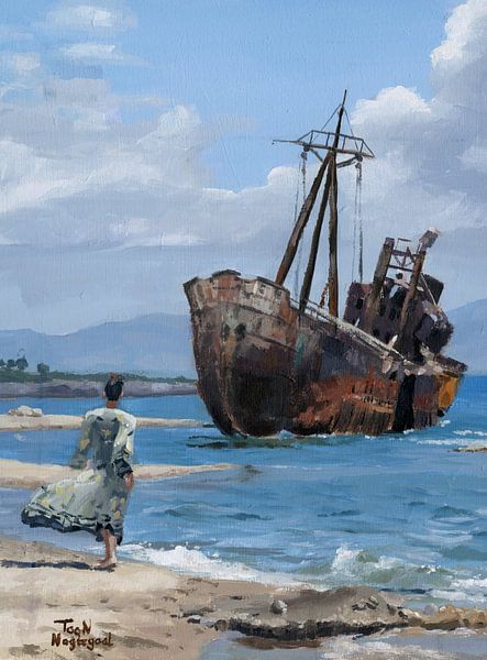 Schiffswrack-Gemälde von Toon Nagtegaal