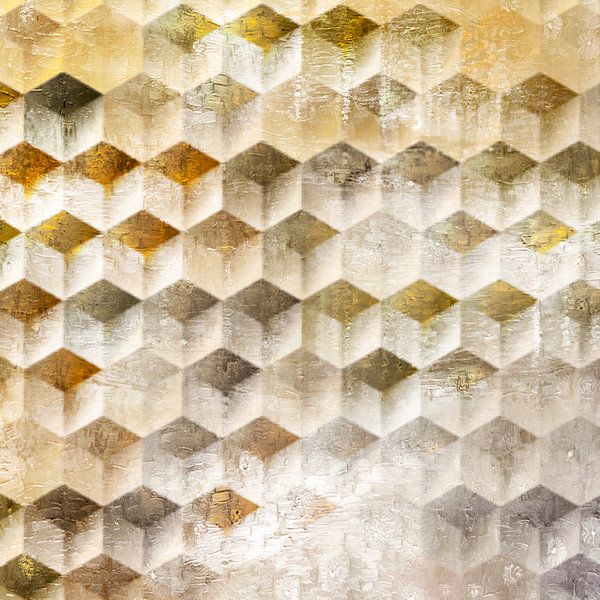 Scandinavian retro abstraction gold by Mad Dog Art