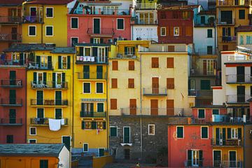 Manarola village, pattern of houses. Cinque Terre by Stefano Orazzini