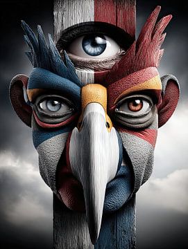 PopArt TriVision - The eye above the gaze by Klaus Tesching - Art-AI