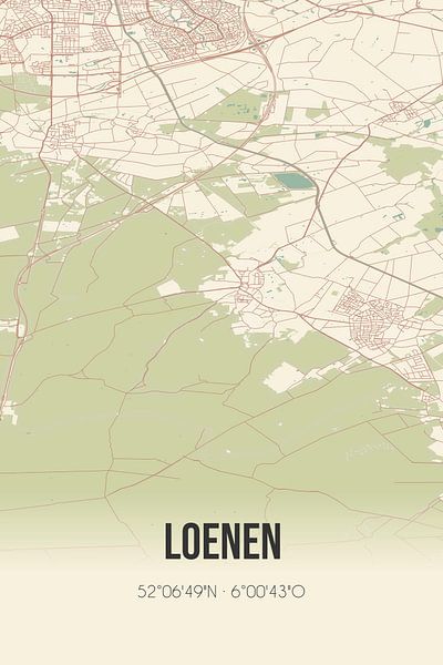 Vintage map of Loenen (Gelderland) by Prints of Place