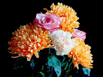 bloemen compositie artistiek chrysanten rozen van raisa haveman