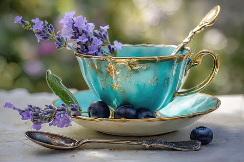 Lavendel en turquoise zomercompositie