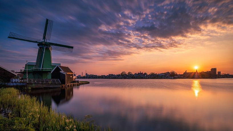 Coucher de soleil à Zaanse Schans par Remy Beltman