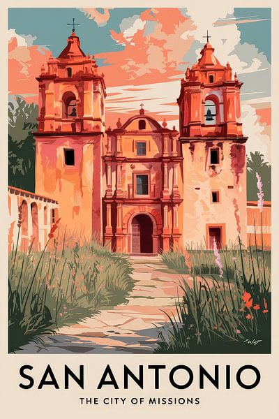 San Antonio by Poster Art Shop