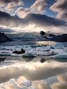 Fjallsjökull-Gletscher und Fjallsárlón-Gletschersee, Island von Eddy Westdijk Miniaturansicht