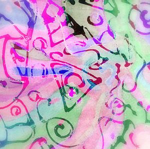 abstrakte Formen in Neon Pink