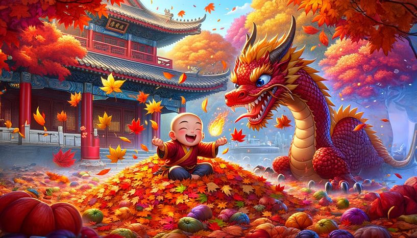 Herfstspel met de drakenvriend van artefacti