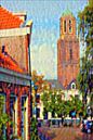 Colourful Painting Zwolle View of Peperbus by Slimme Kunst.nl thumbnail