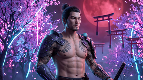 Cyberpunk Samurai Japan