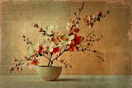 Ruhiges Stillleben mit Blüte in warmen Tönen von Studio Pieternel