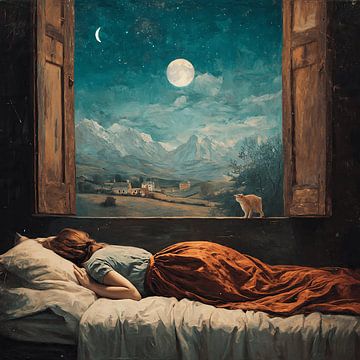 Ethereal Dreamscope Woman in Twilight Realm by Aden Pink Studio