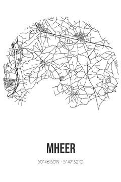 Mheer (Limburg) | Landkaart | Zwart-wit van Rezona