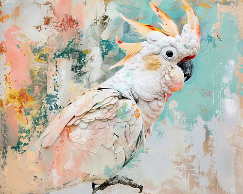 Peinture perroquet abstraite