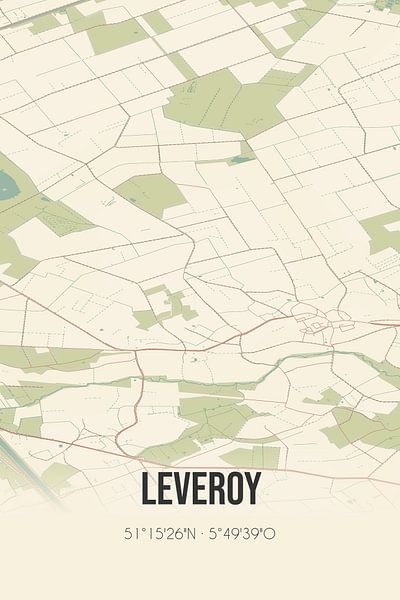 Vintage map of Leveroy (Limburg) by Prints of Place