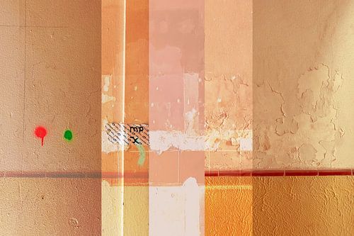 oude muur Tivoli abstract collage