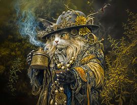 Betoverende alchemistenkat uit het bos van ArtMomente