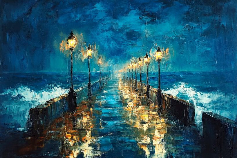 Lights on the pier by Poster Art Shop