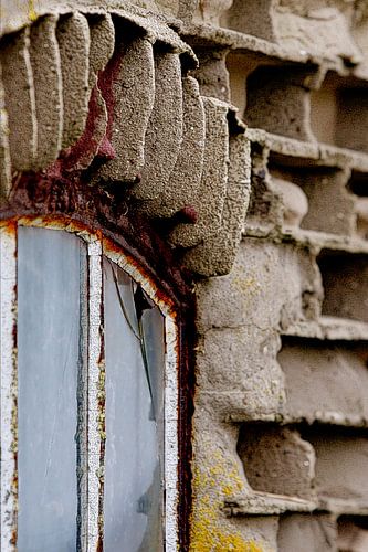 Venster van de visafslag Laaksum